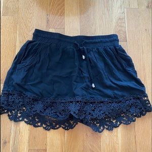 Black Skort with Crochet detailing